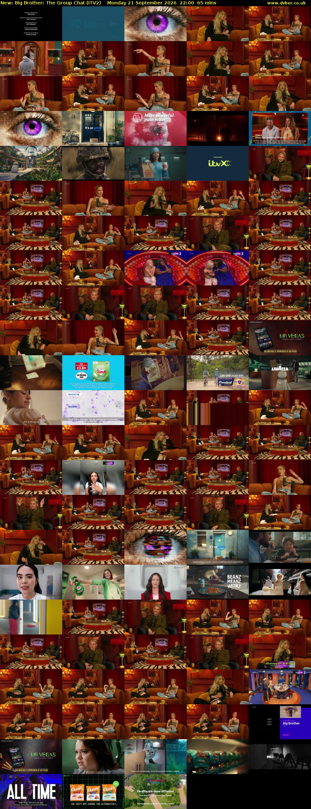 Big Brother: The Group Chat (ITV2) Monday 21 September 2026 22:00 - 23:05