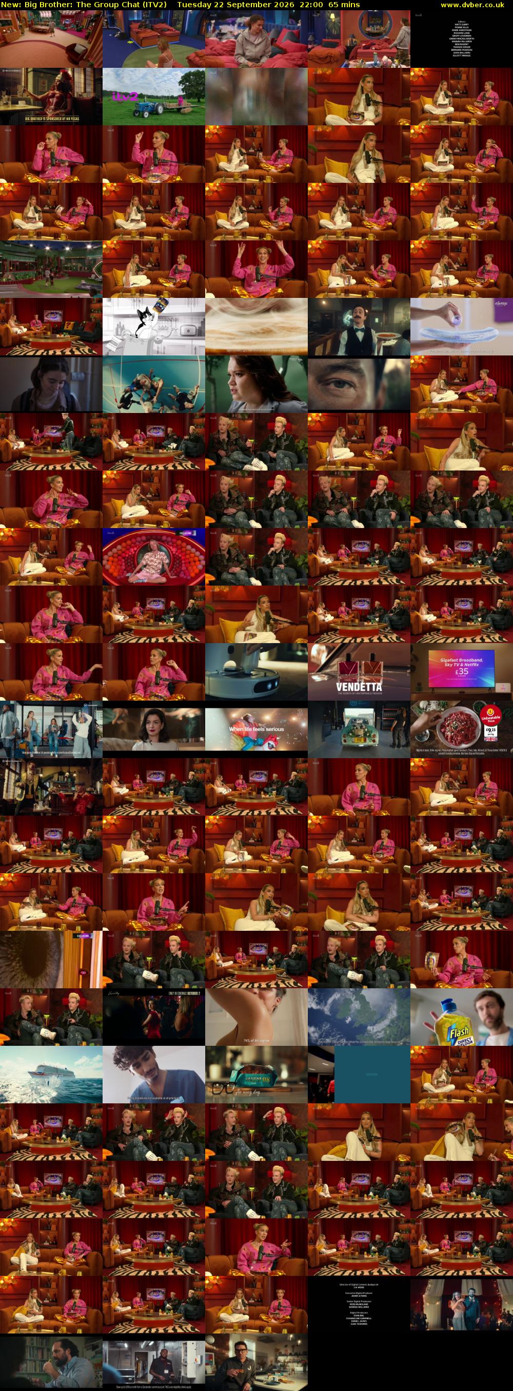 Big Brother: The Group Chat (ITV2) Tuesday 22 September 2026 22:00 - 23:05