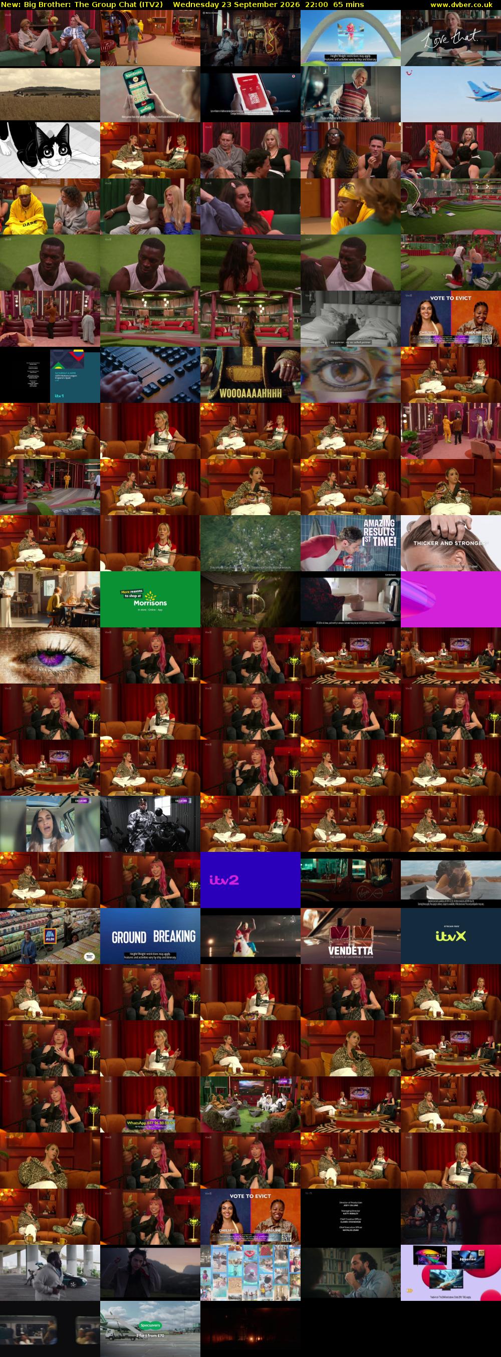 Big Brother: The Group Chat (ITV2) Wednesday 23 September 2026 22:00 - 23:05