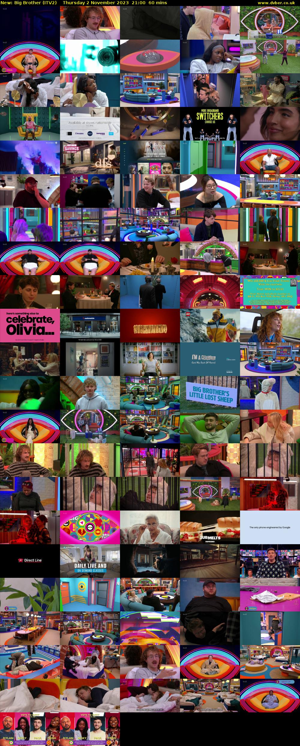 Big Brother (ITV2) Thursday 2 November 2023 21:00 - 22:00