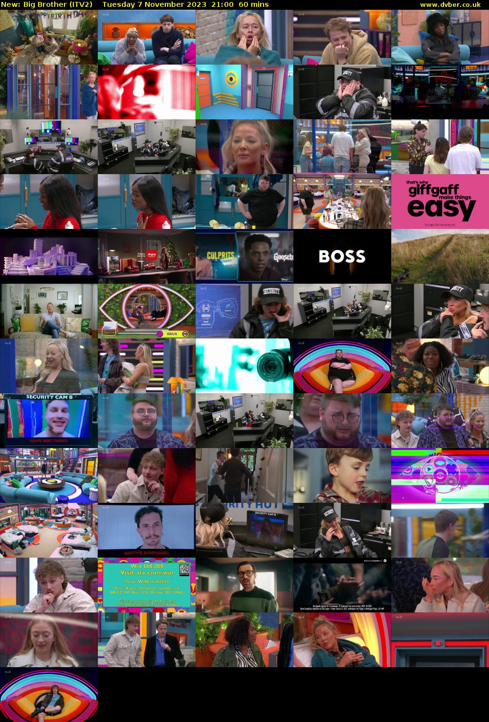 Big Brother (ITV2) Tuesday 7 November 2023 21:00 - 22:00