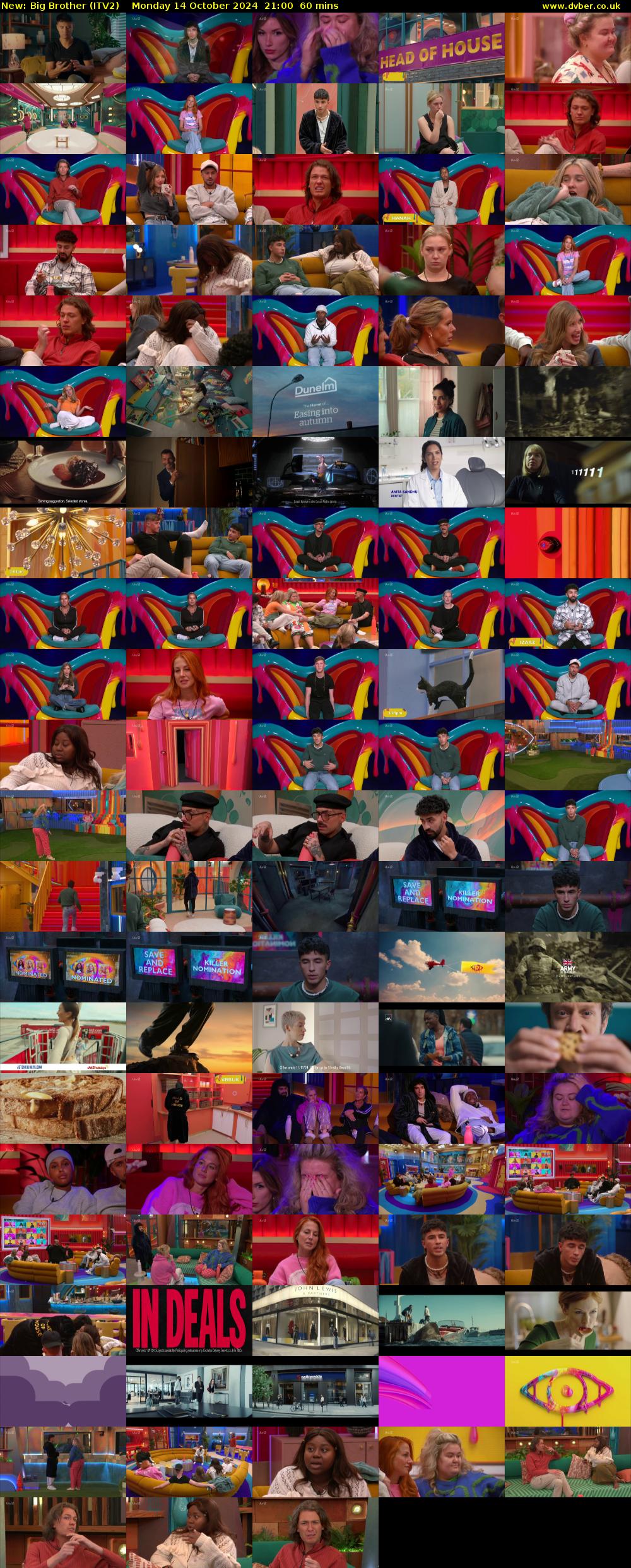 Big Brother (ITV2) Monday 14 October 2024 21:00 - 22:00