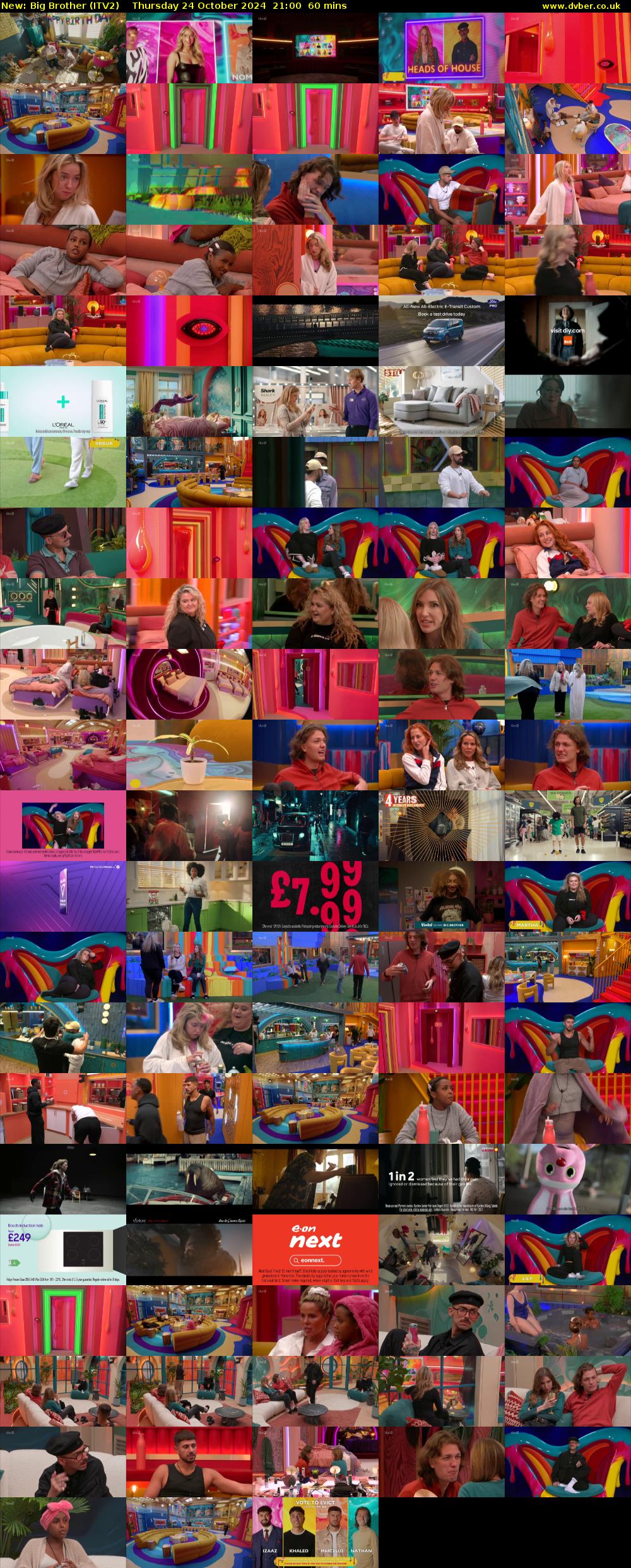 Big Brother (ITV2) Thursday 24 October 2024 21:00 - 22:00