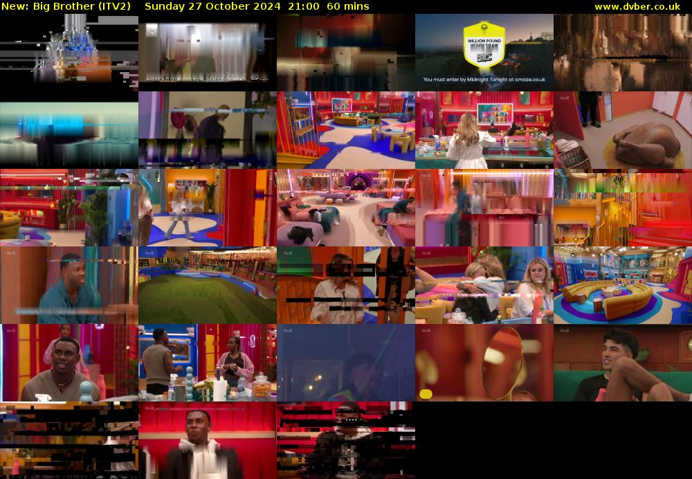 Big Brother (ITV2) Sunday 27 October 2024 21:00 - 22:00