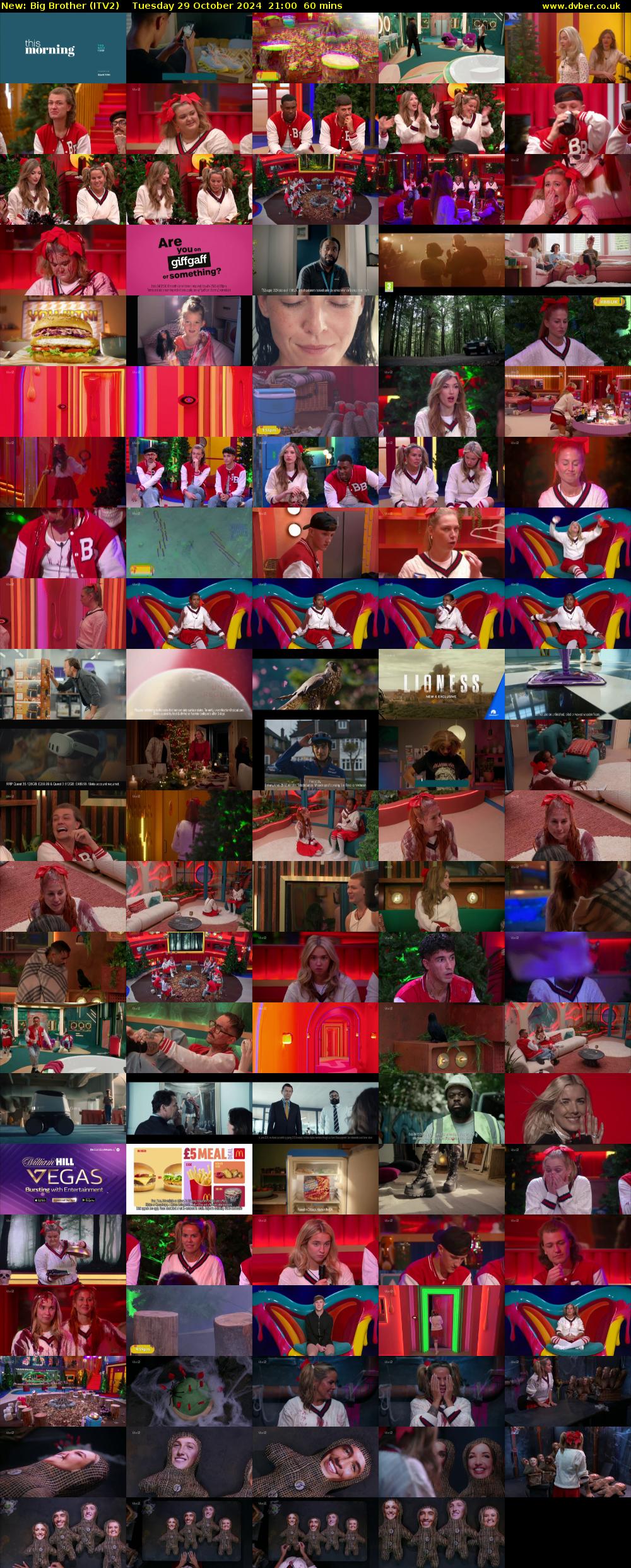 Big Brother (ITV2) Tuesday 29 October 2024 21:00 - 22:00