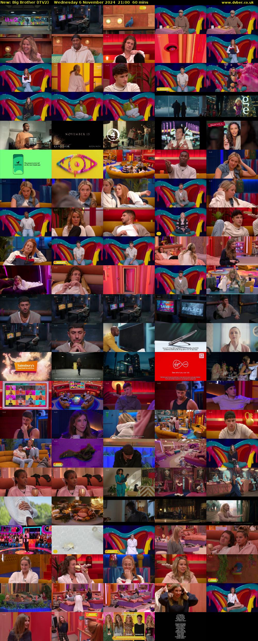 Big Brother (ITV2) Wednesday 6 November 2024 21:00 - 22:00