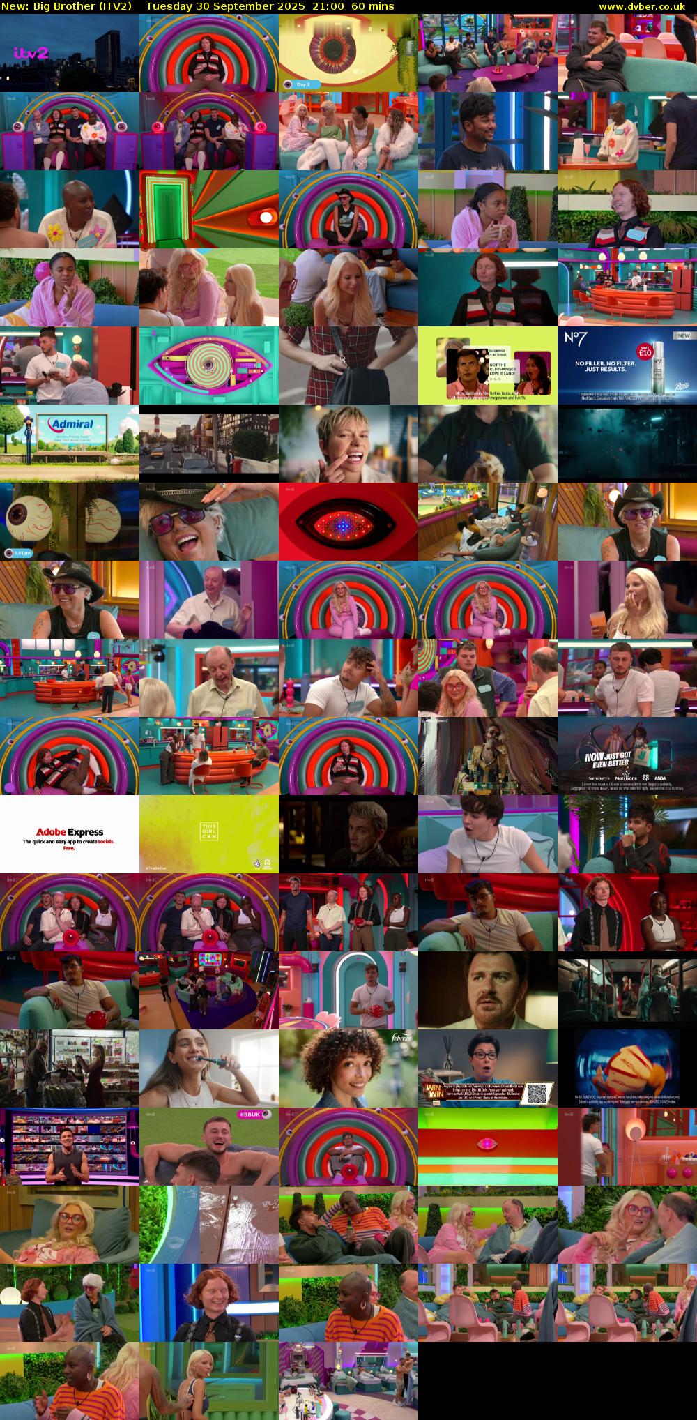 Big Brother (ITV2) Tuesday 30 September 2025 21:00 - 22:00