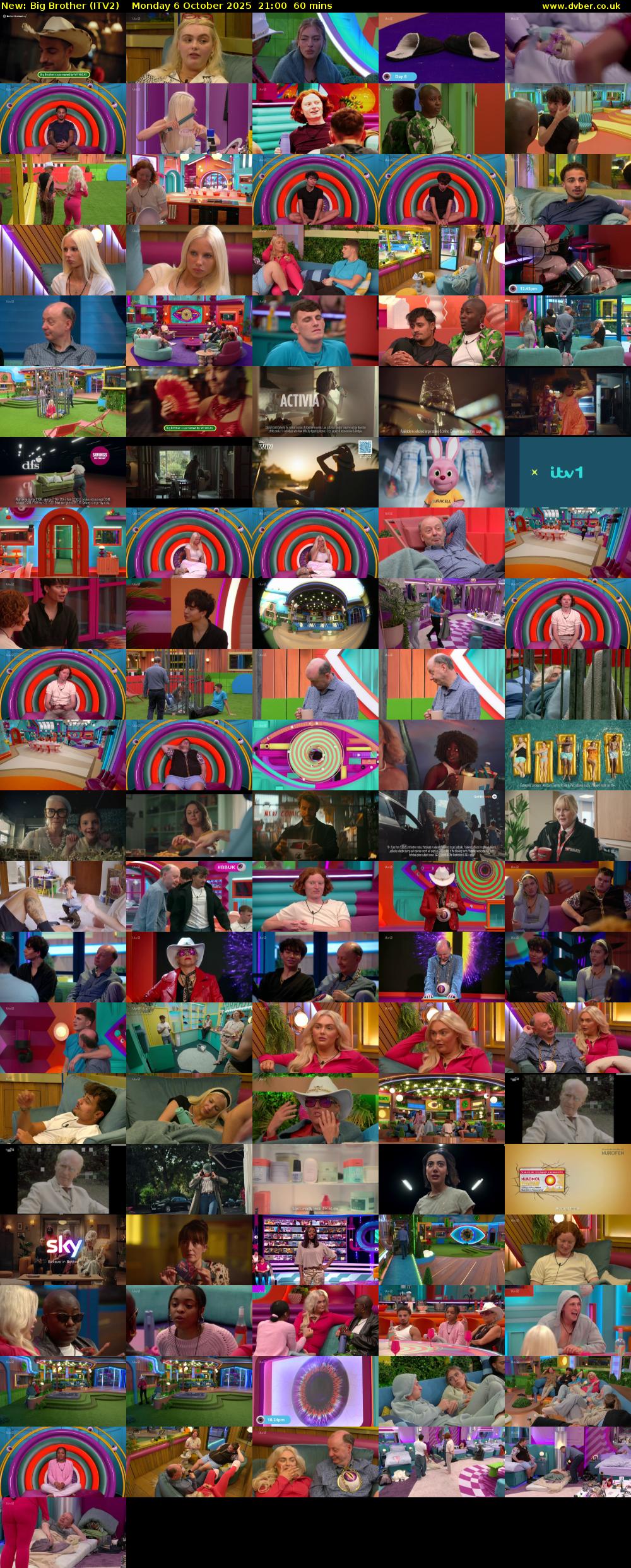 Big Brother (ITV2) Monday 6 October 2025 21:00 - 22:00