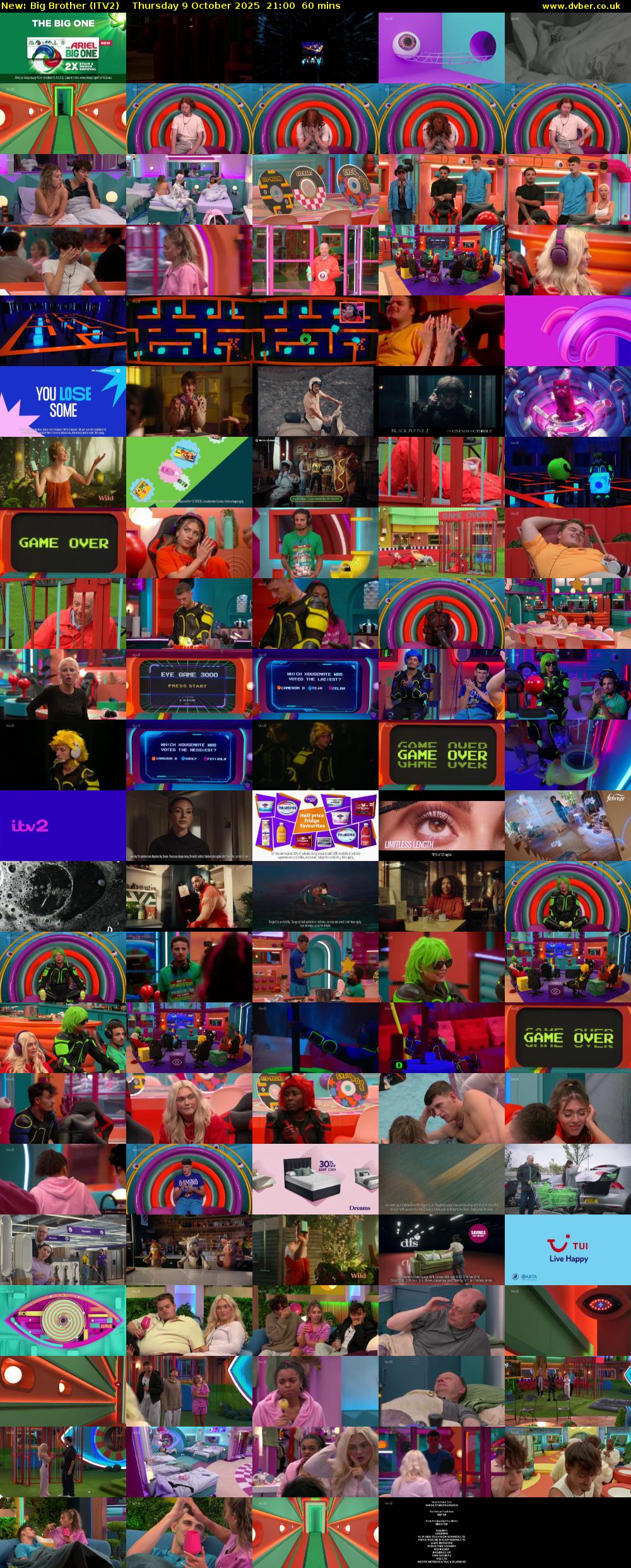 Big Brother (ITV2) Thursday 9 October 2025 21:00 - 22:00