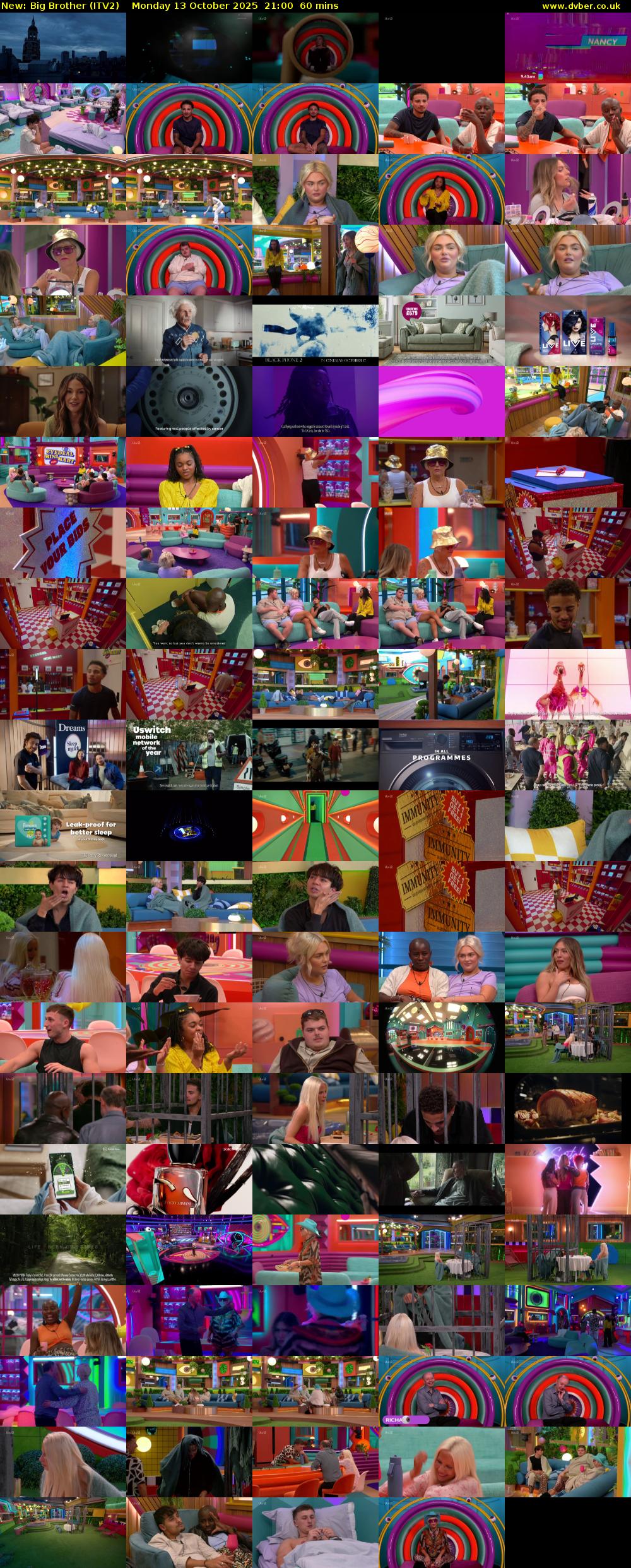 Big Brother (ITV2) Monday 13 October 2025 21:00 - 22:00