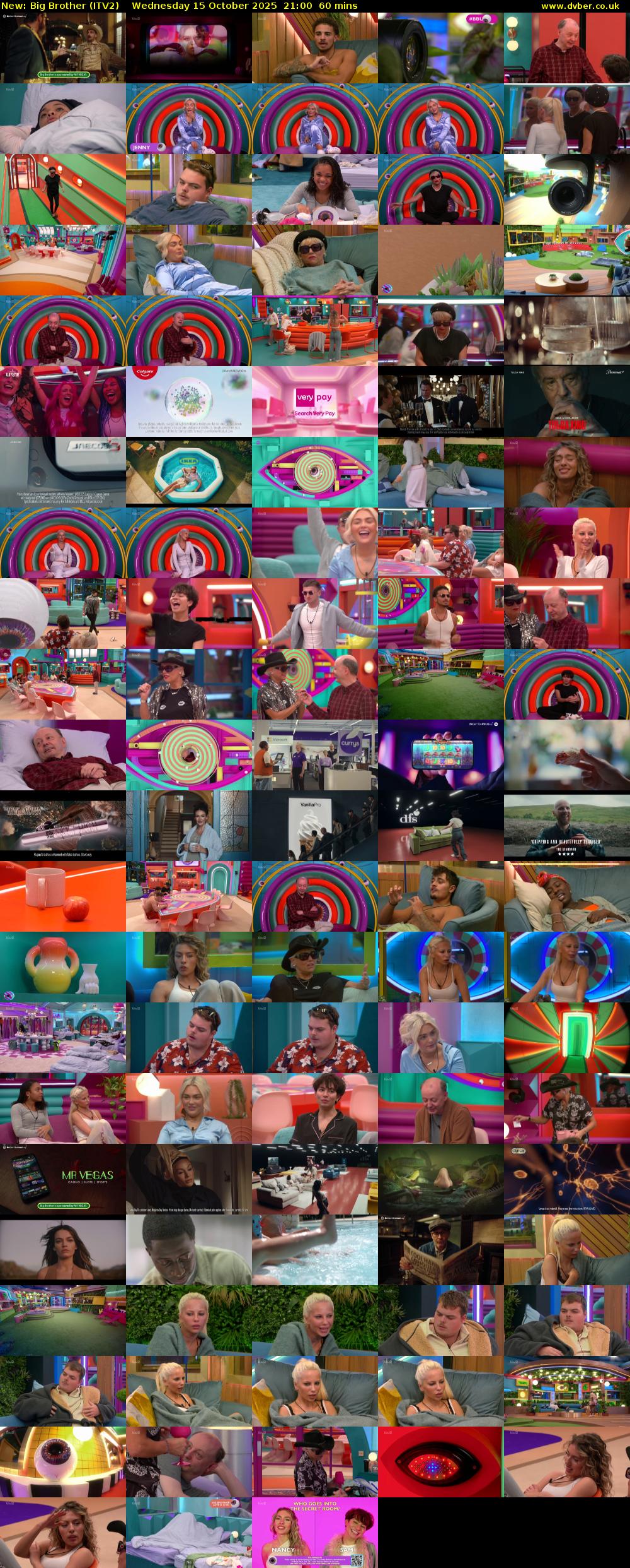 Big Brother (ITV2) Wednesday 15 October 2025 21:00 - 22:00