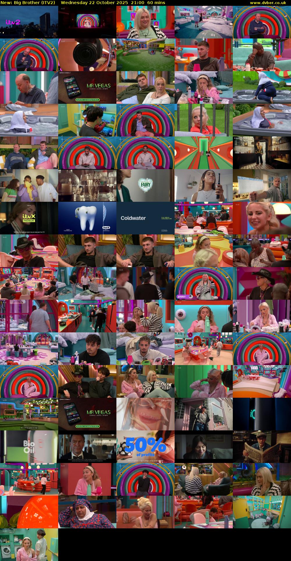 Big Brother (ITV2) Wednesday 22 October 2025 21:00 - 22:00