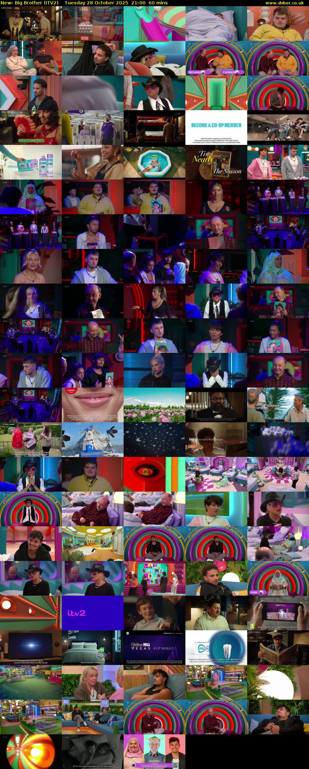 Big Brother (ITV2) Tuesday 28 October 2025 21:00 - 22:00