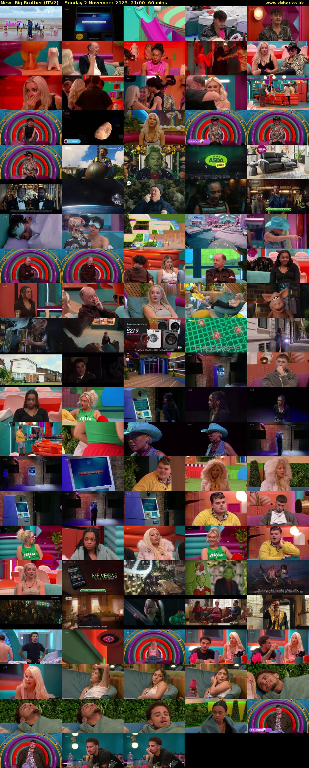 Big Brother (ITV2) Sunday 2 November 2025 21:00 - 22:00
