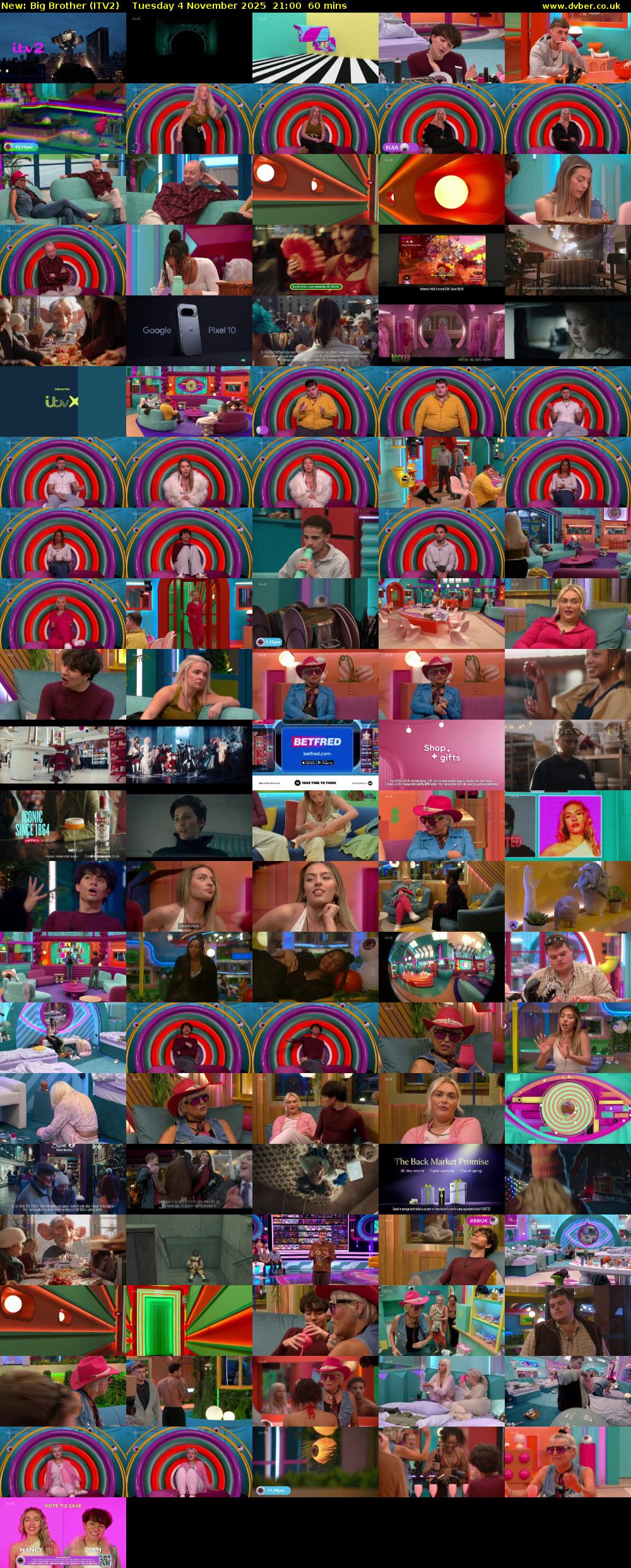 Big Brother (ITV2) Tuesday 4 November 2025 21:00 - 22:00