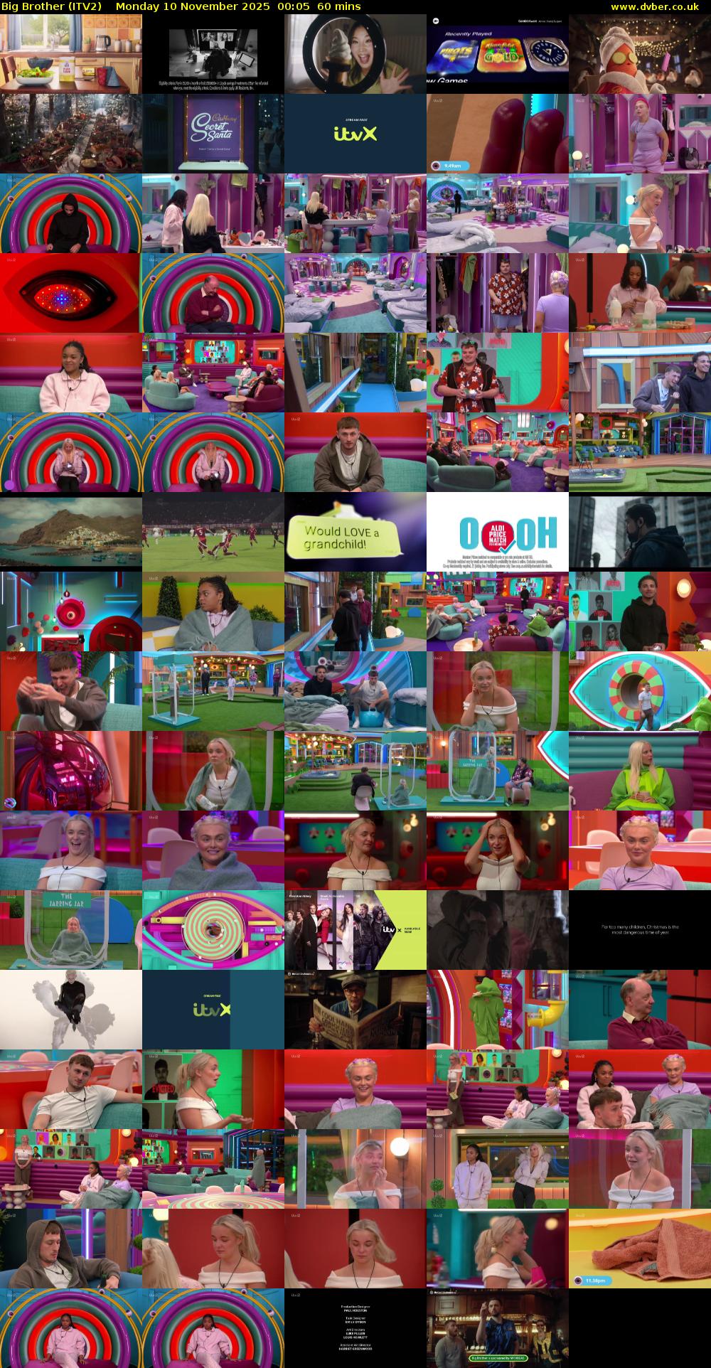Big Brother (ITV2) Monday 10 November 2025 00:05 - 01:05