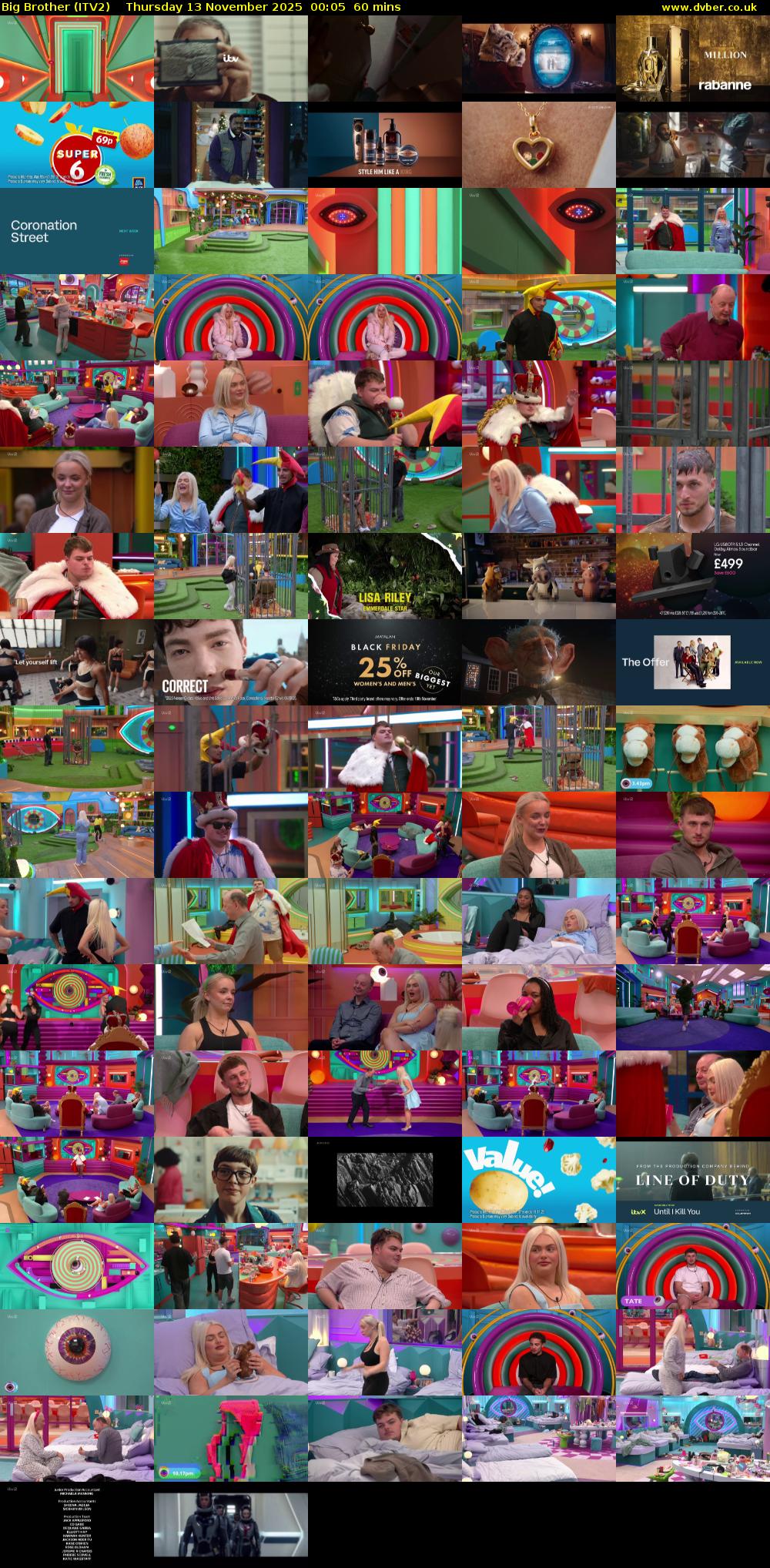 Big Brother (ITV2) Thursday 13 November 2025 00:05 - 01:05