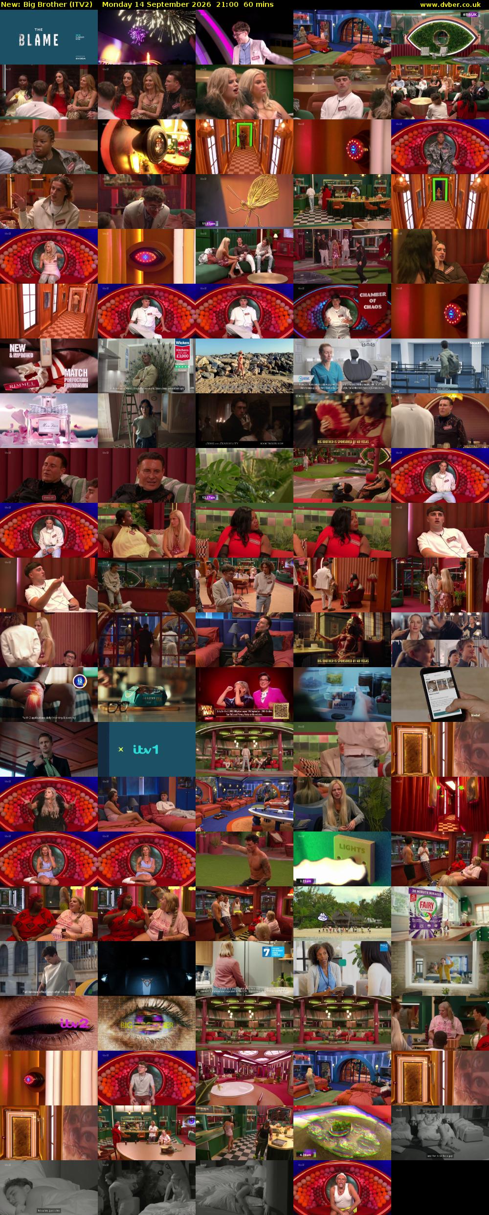 Big Brother (ITV2) Monday 14 September 2026 21:00 - 22:00