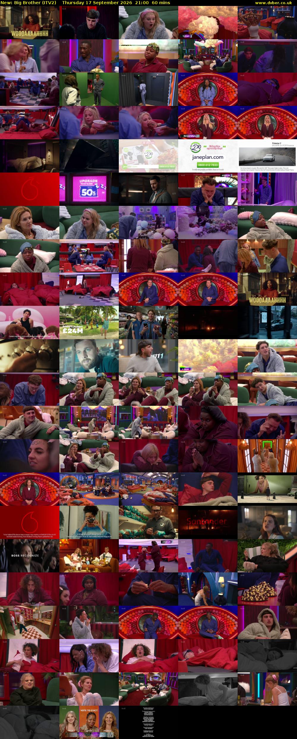 Big Brother (ITV2) Thursday 17 September 2026 21:00 - 22:00