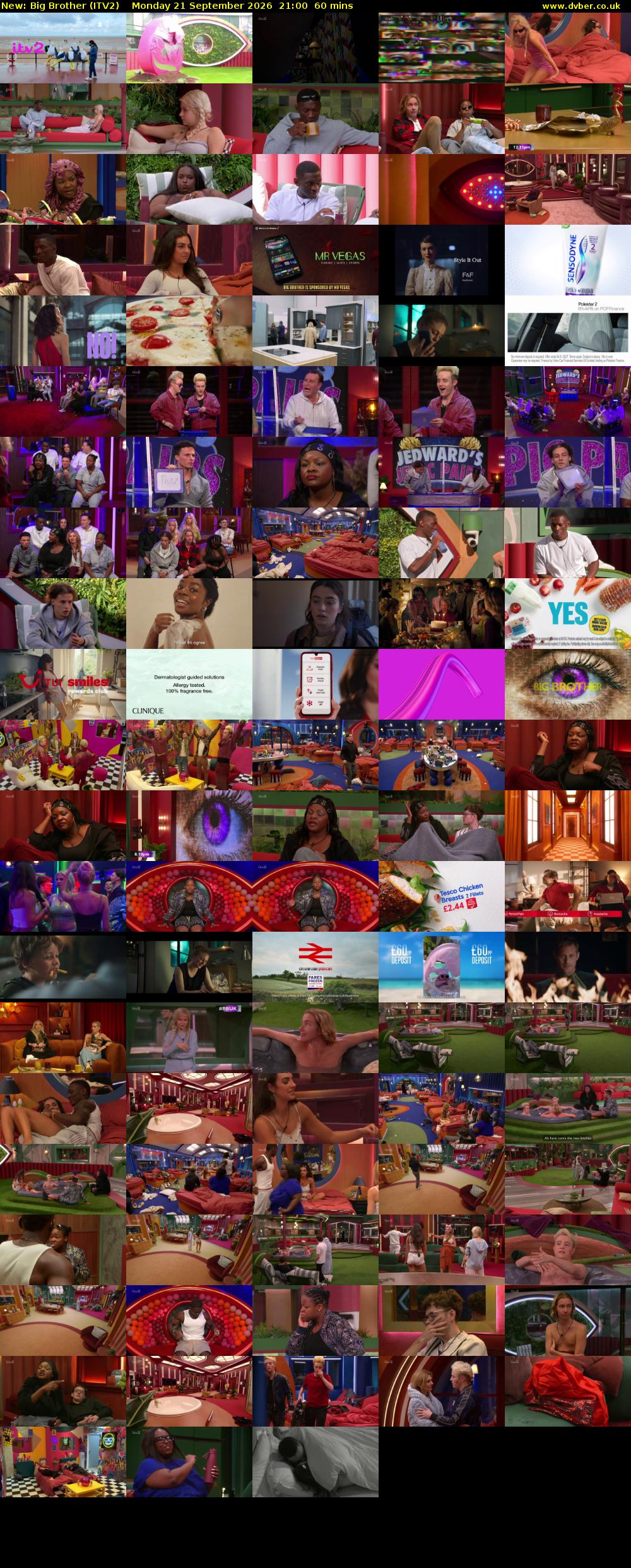 Big Brother (ITV2) Monday 21 September 2026 21:00 - 22:00