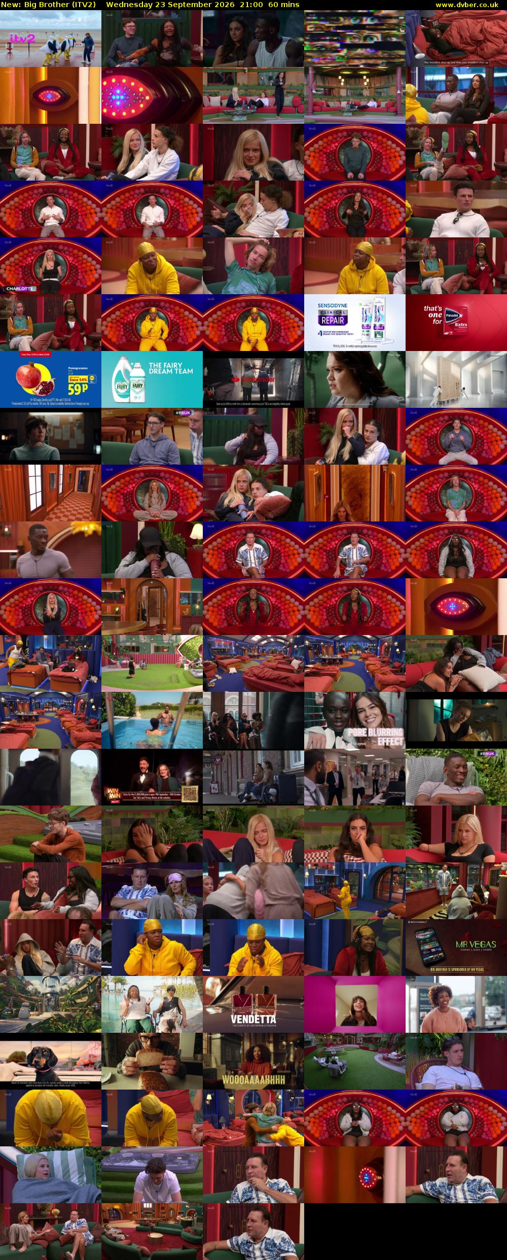 Big Brother (ITV2) Wednesday 23 September 2026 21:00 - 22:00