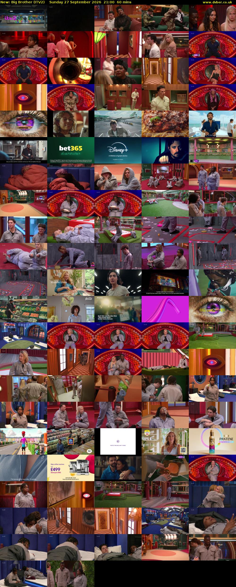 Big Brother (ITV2) Sunday 27 September 2026 21:00 - 22:00