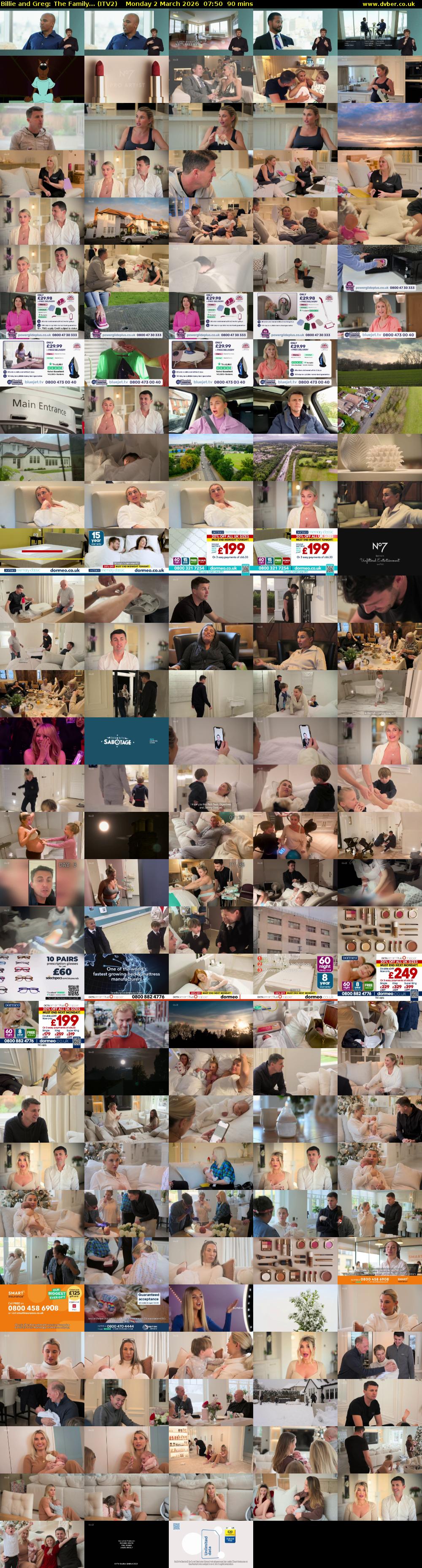 Billie and Greg: The Family... (ITV2) Monday 2 March 2026 07:50 - 09:20