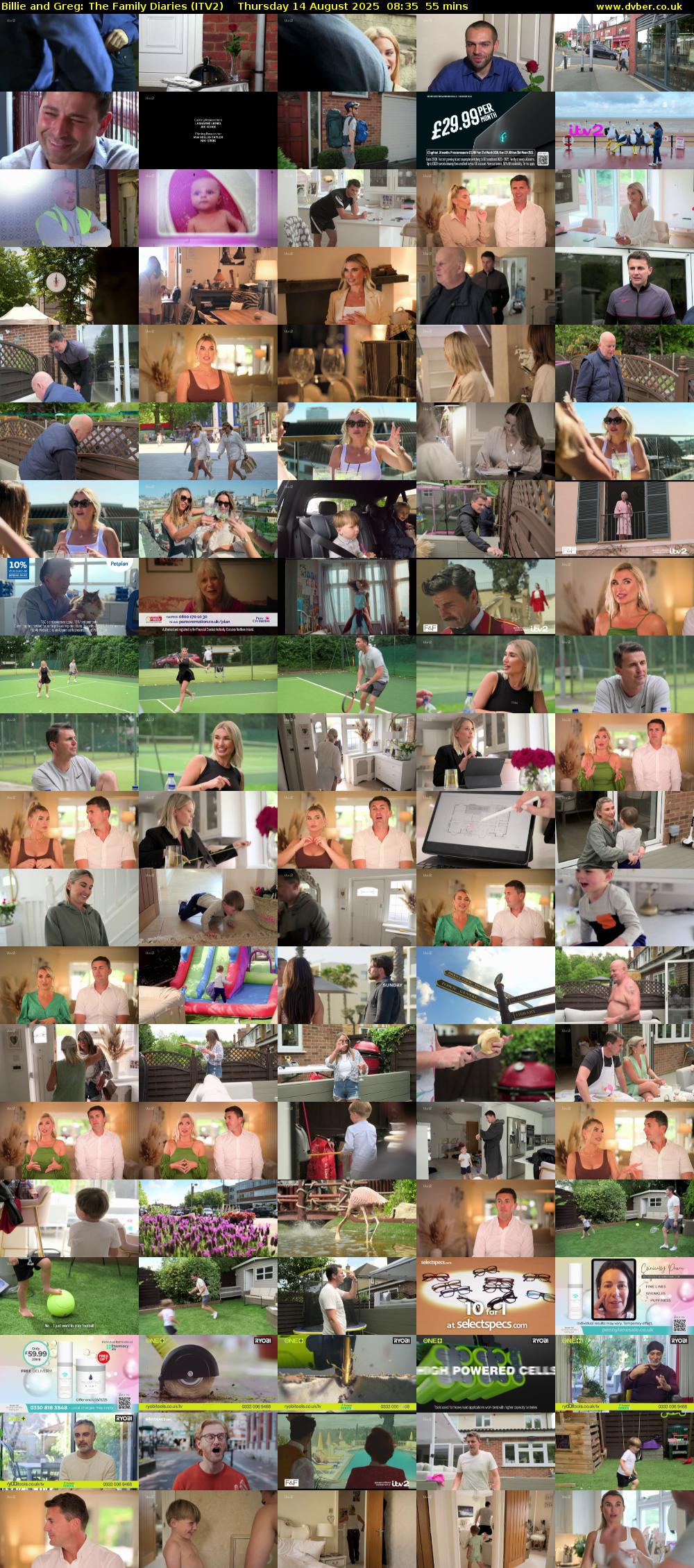 Billie and Greg: The Family Diaries (ITV2) Thursday 14 August 2025 08:35 - 09:30