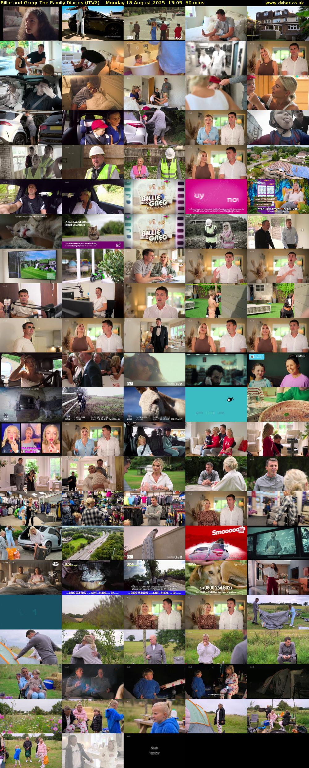 Billie and Greg: The Family Diaries (ITV2) Monday 18 August 2025 13:05 - 14:05