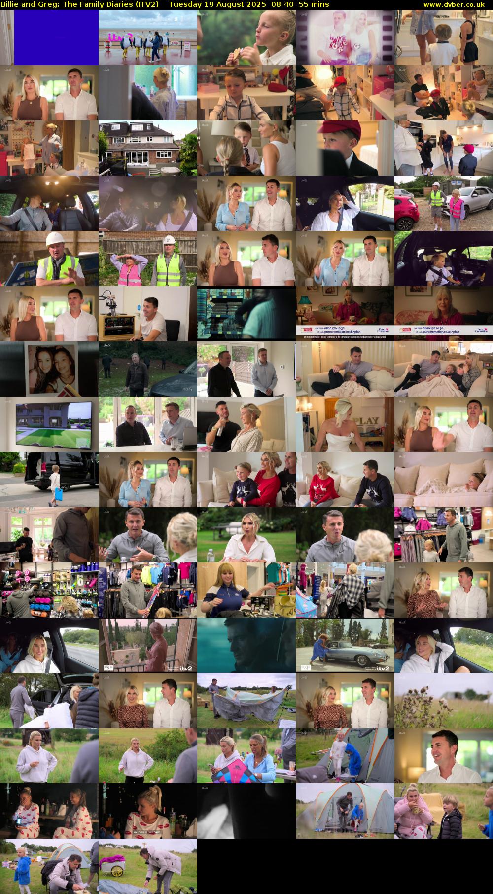 Billie and Greg: The Family Diaries (ITV2) Tuesday 19 August 2025 08:40 - 09:35