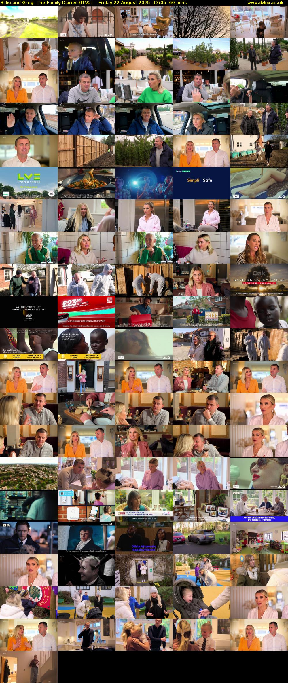 Billie and Greg: The Family Diaries (ITV2) Friday 22 August 2025 13:05 - 14:05
