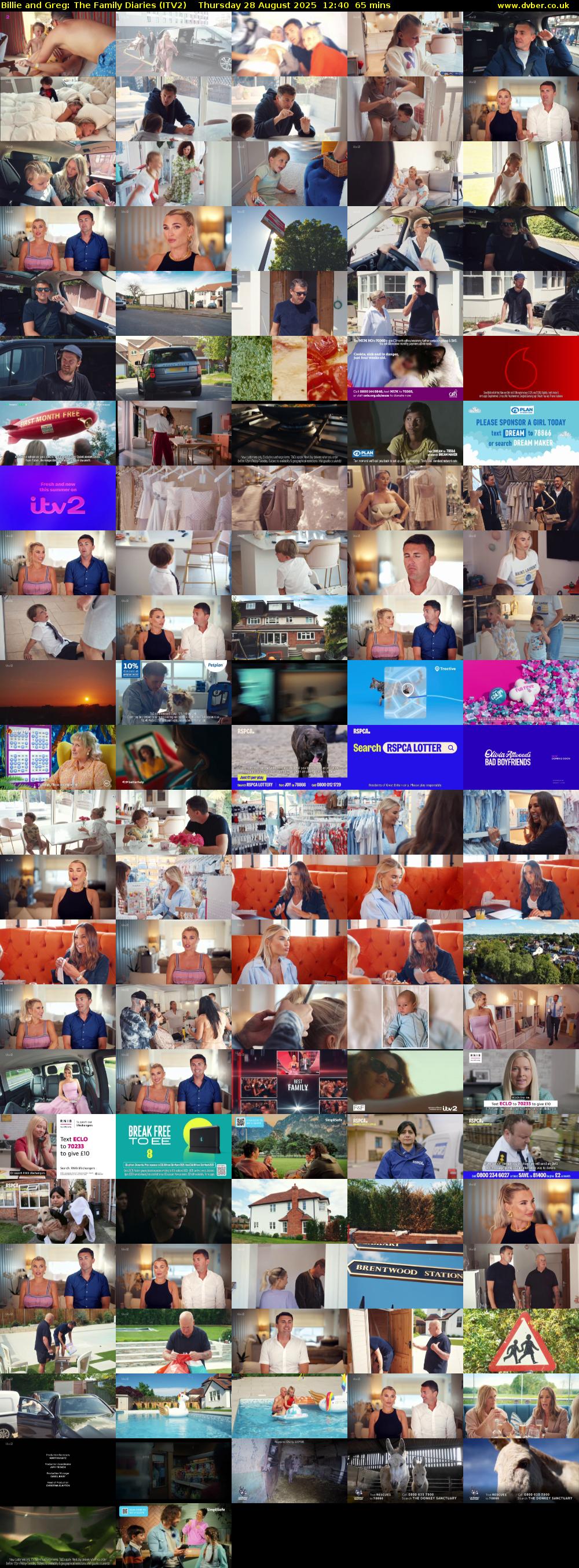 Billie and Greg: The Family Diaries (ITV2) Thursday 28 August 2025 12:40 - 13:45