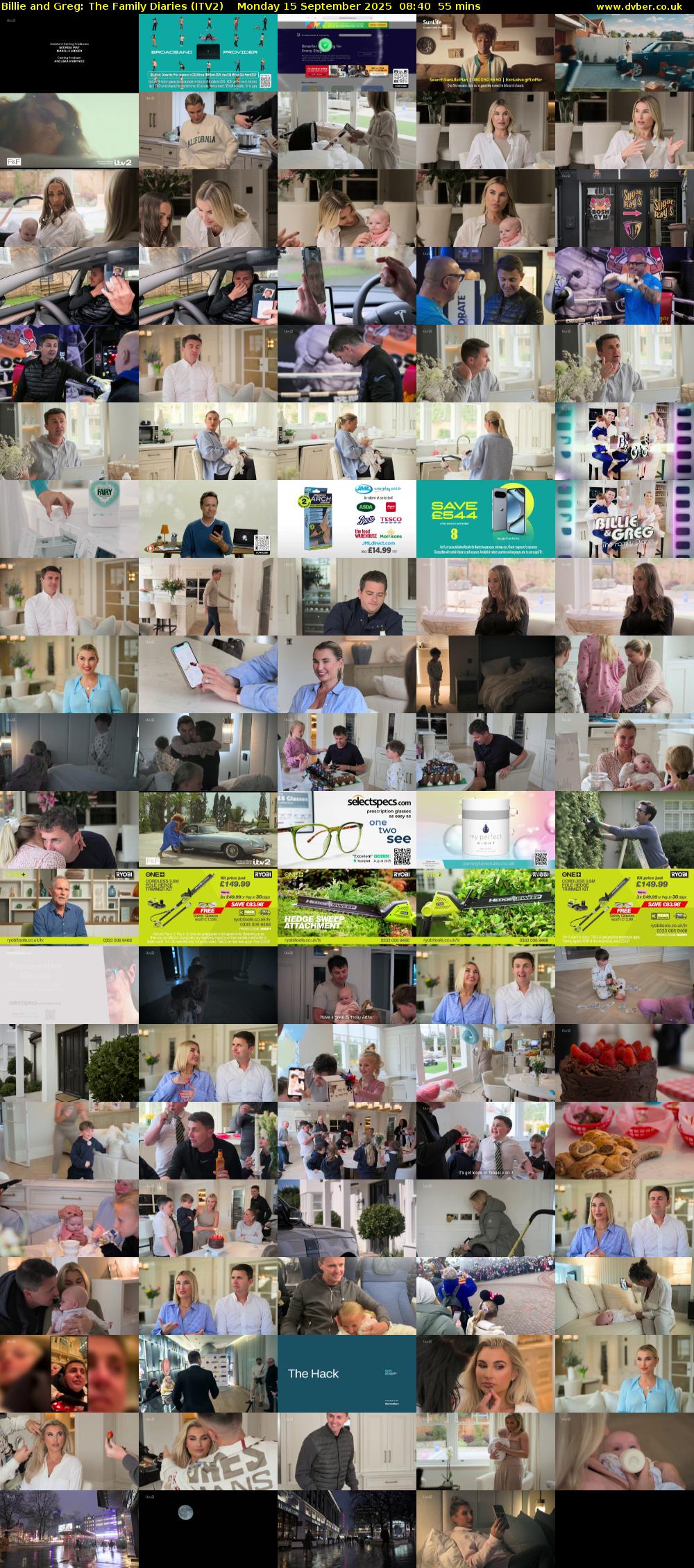 Billie and Greg: The Family Diaries (ITV2) Monday 15 September 2025 08:40 - 09:35