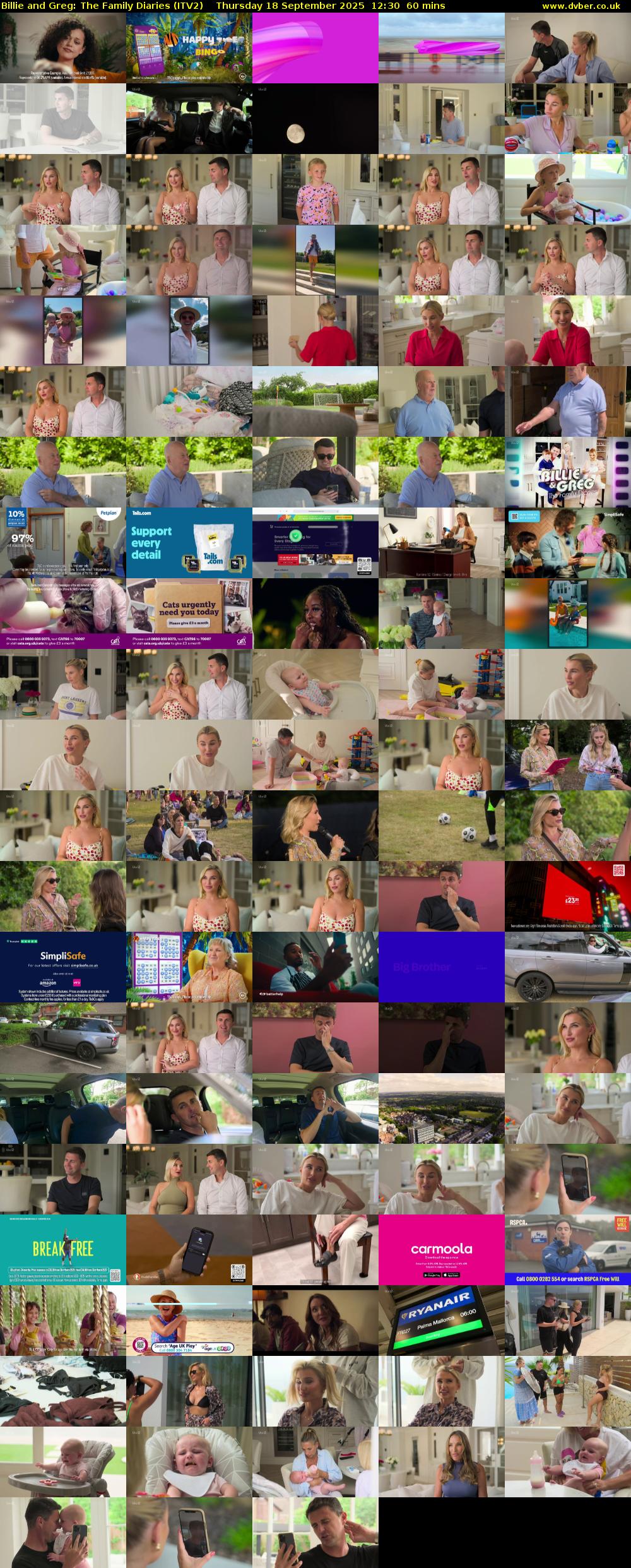 Billie and Greg: The Family Diaries (ITV2) Thursday 18 September 2025 12:30 - 13:30