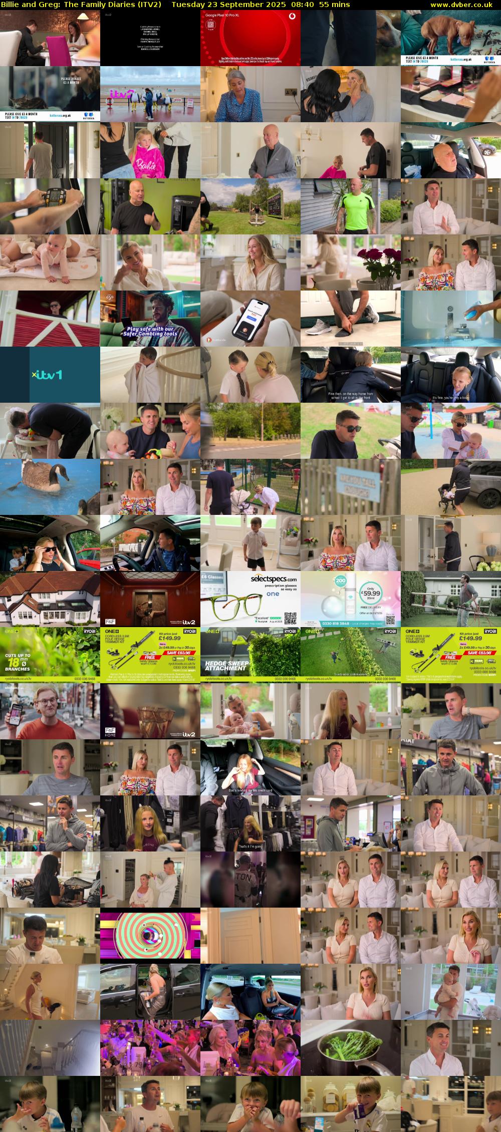 Billie and Greg: The Family Diaries (ITV2) Tuesday 23 September 2025 08:40 - 09:35