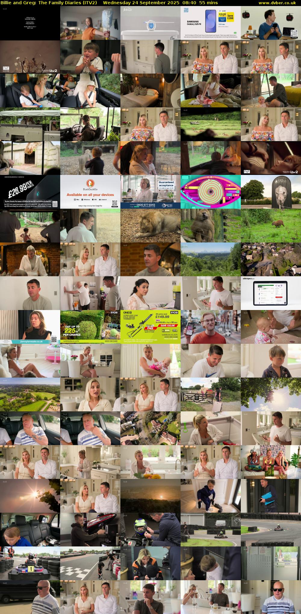 Billie and Greg: The Family Diaries (ITV2) Wednesday 24 September 2025 08:40 - 09:35