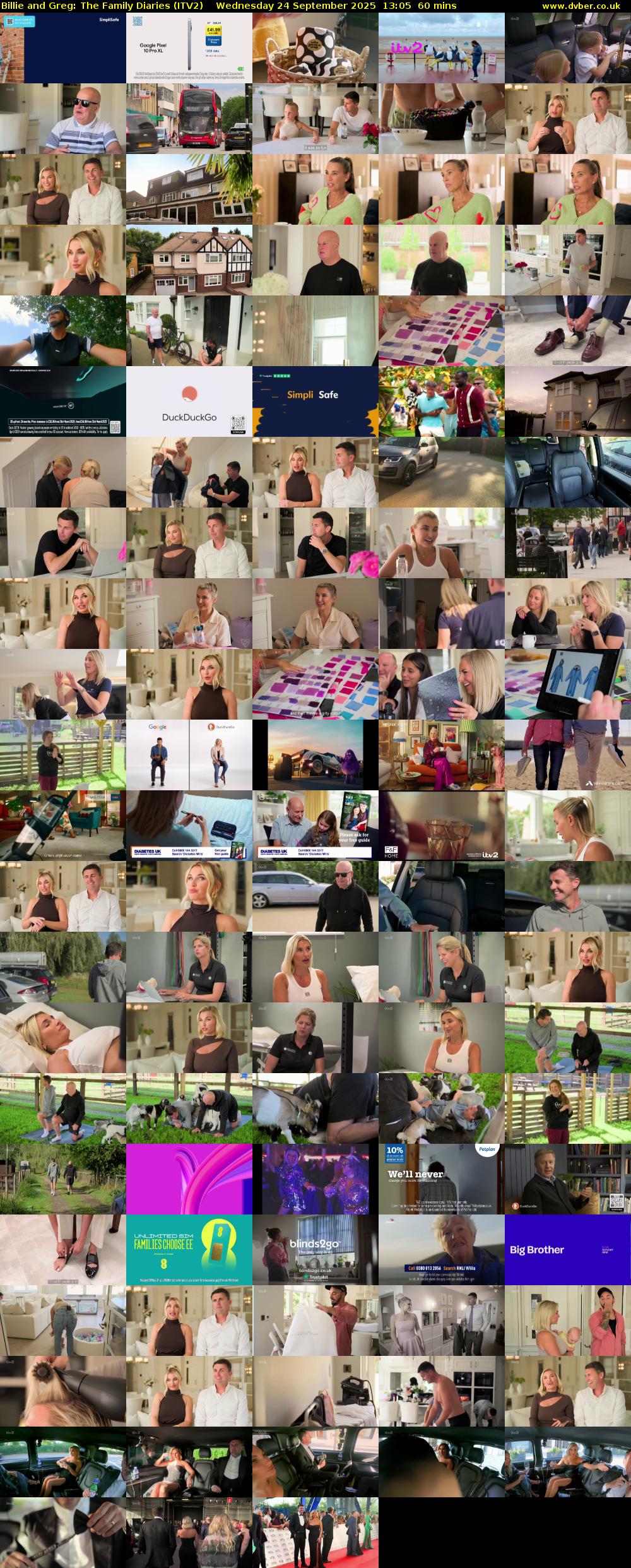 Billie and Greg: The Family Diaries (ITV2) Wednesday 24 September 2025 13:05 - 14:05