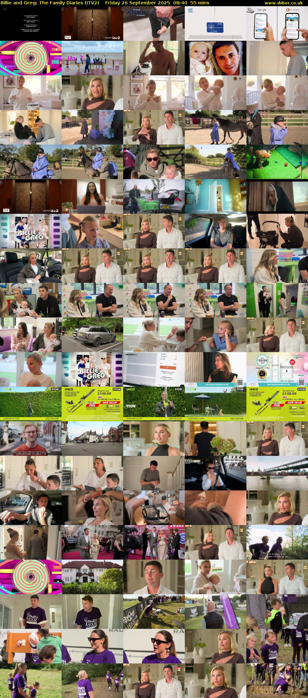 Billie and Greg: The Family Diaries (ITV2) Friday 26 September 2025 08:40 - 09:35