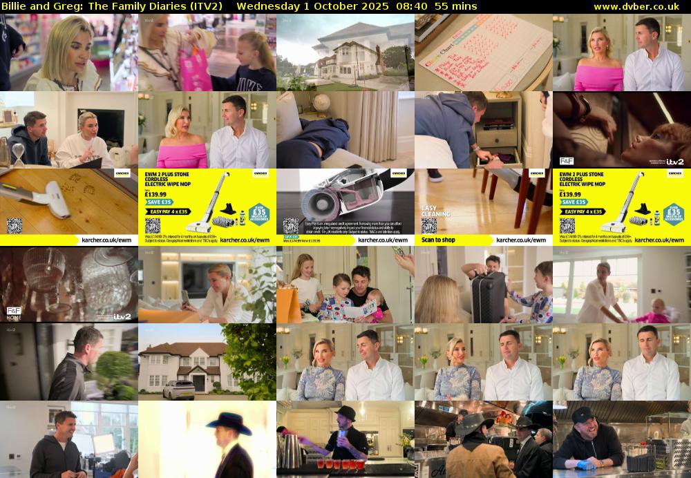Billie and Greg: The Family Diaries (ITV2) Wednesday 1 October 2025 08:40 - 09:35