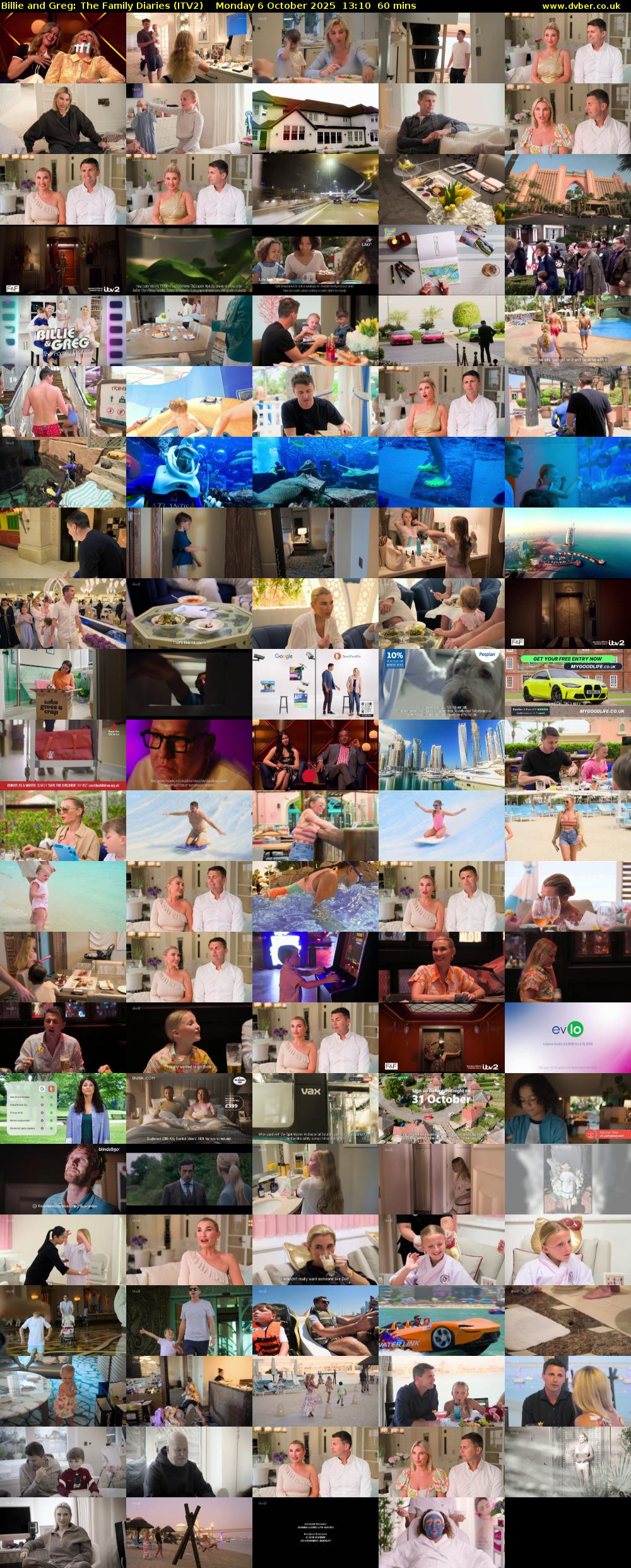 Billie and Greg: The Family Diaries (ITV2) Monday 6 October 2025 13:10 - 14:10