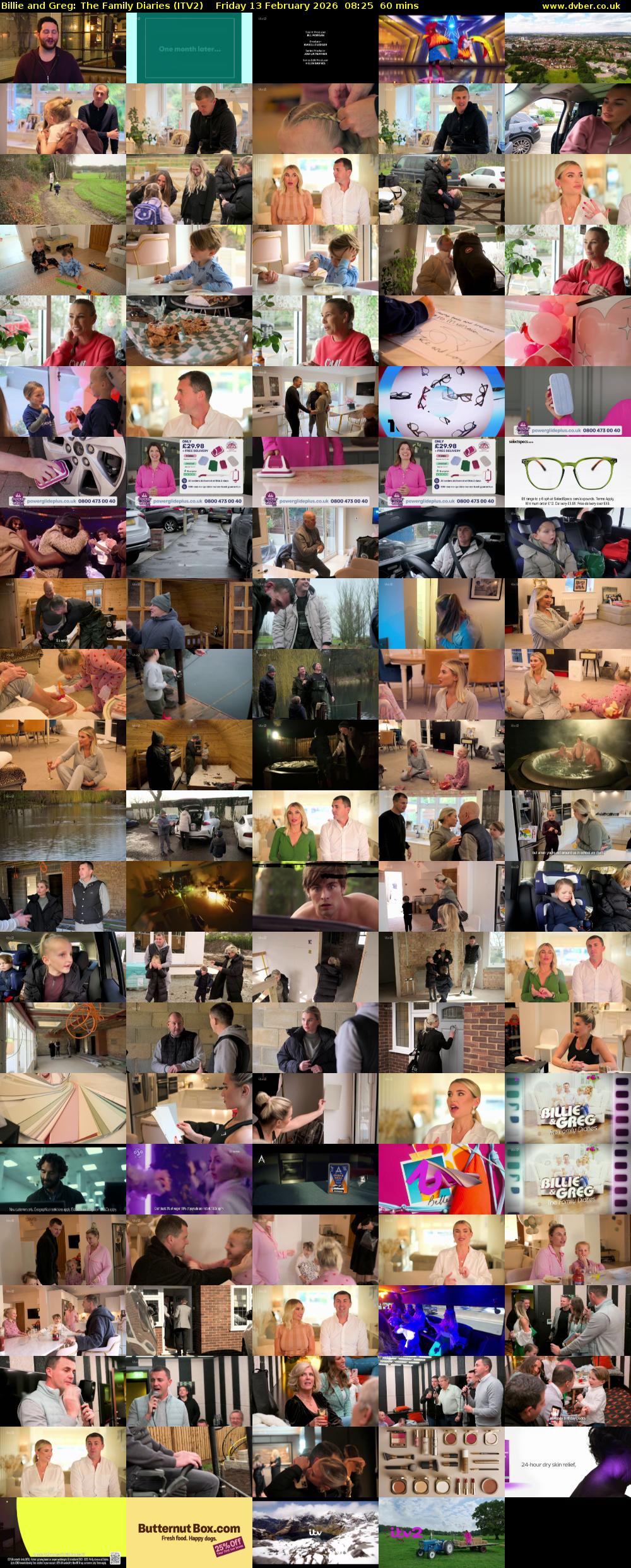 Billie and Greg: The Family Diaries (ITV2) Friday 13 February 2026 08:25 - 09:25