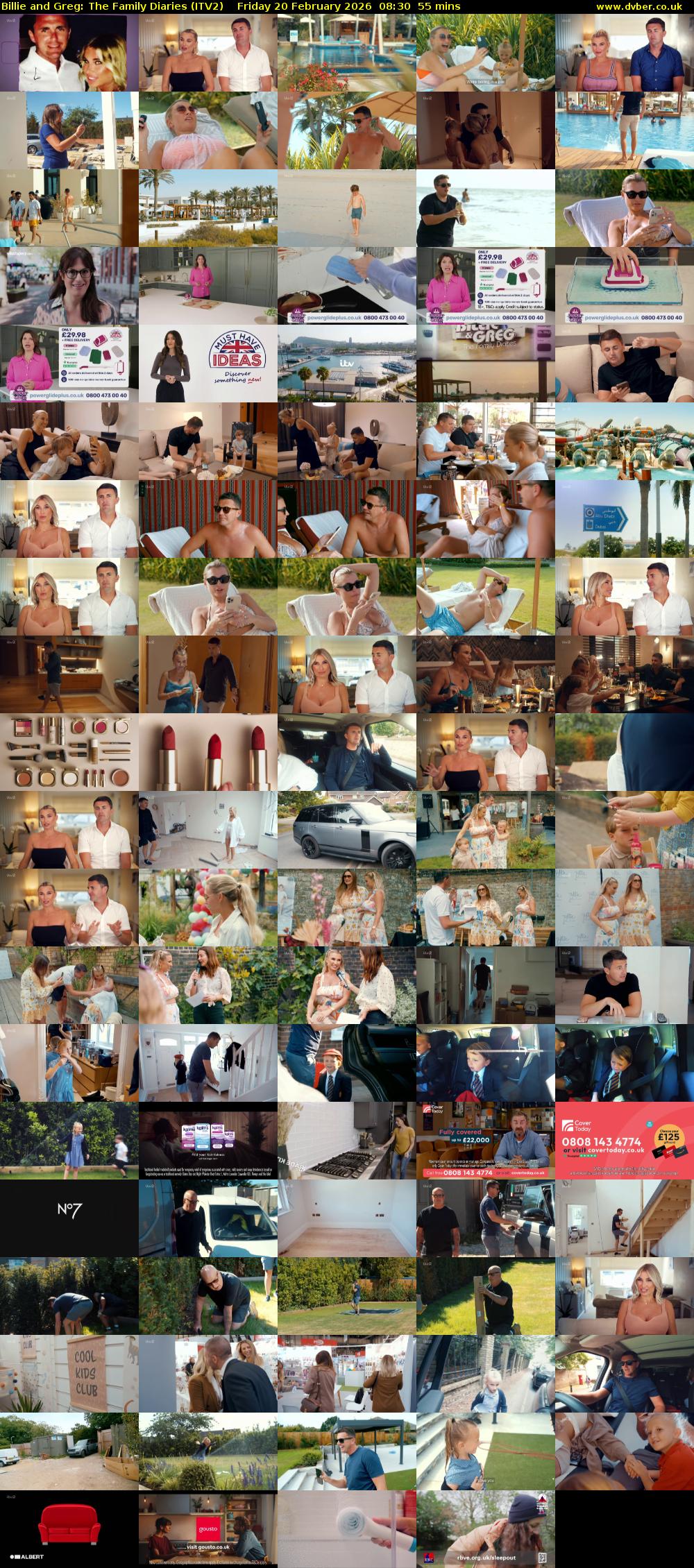 Billie and Greg: The Family Diaries (ITV2) Friday 20 February 2026 08:30 - 09:25