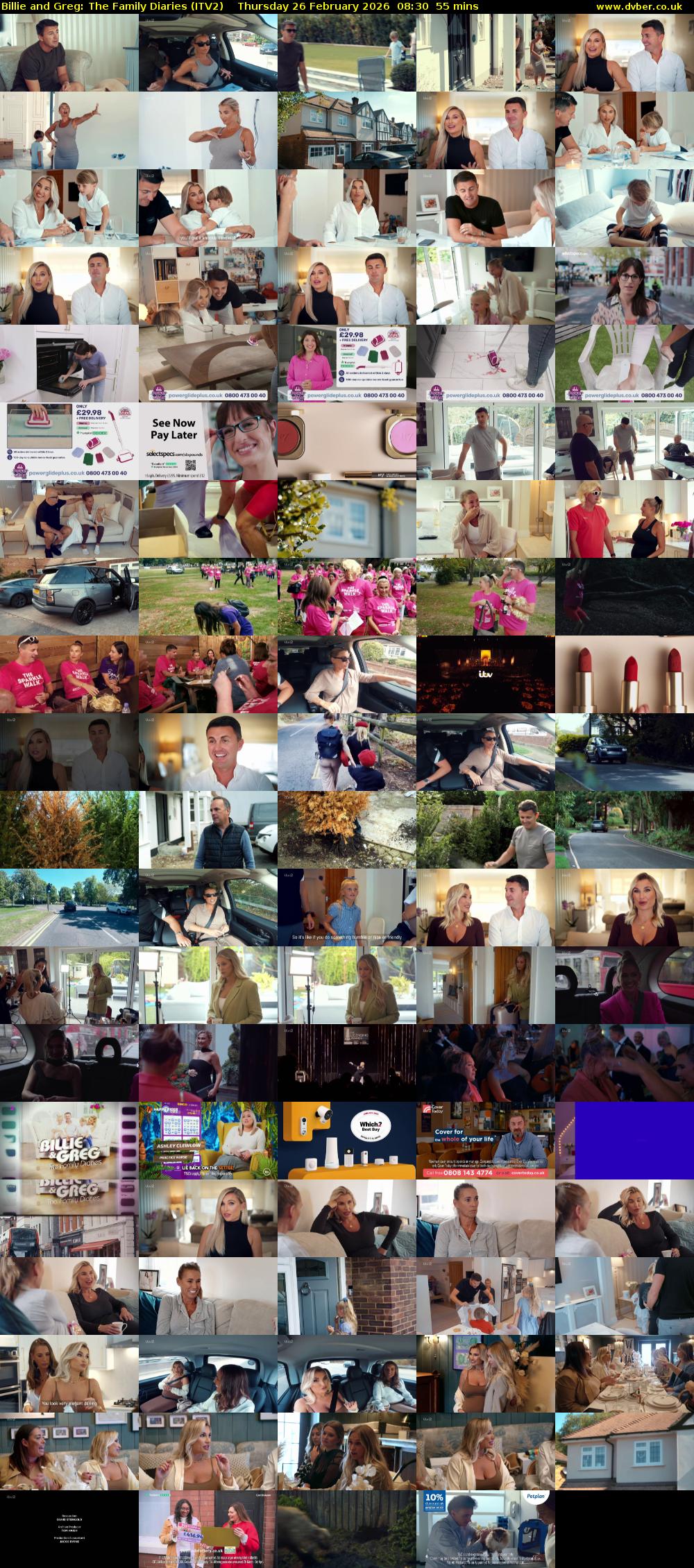 Billie and Greg: The Family Diaries (ITV2) Thursday 26 February 2026 08:30 - 09:25