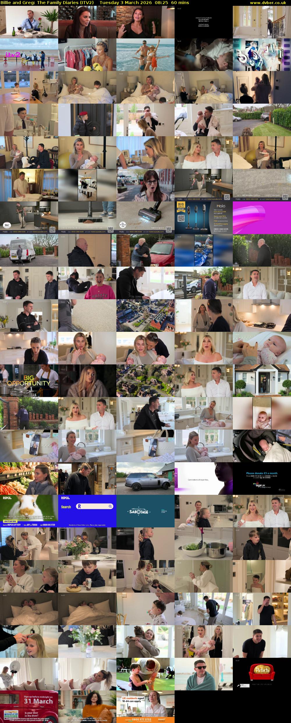 Billie and Greg: The Family Diaries (ITV2) Tuesday 3 March 2026 08:25 - 09:25