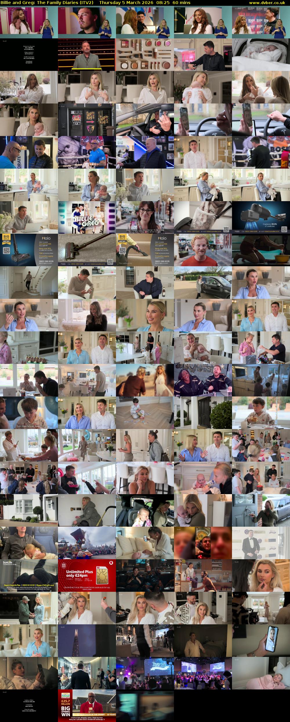 Billie and Greg: The Family Diaries (ITV2) Thursday 5 March 2026 08:25 - 09:25
