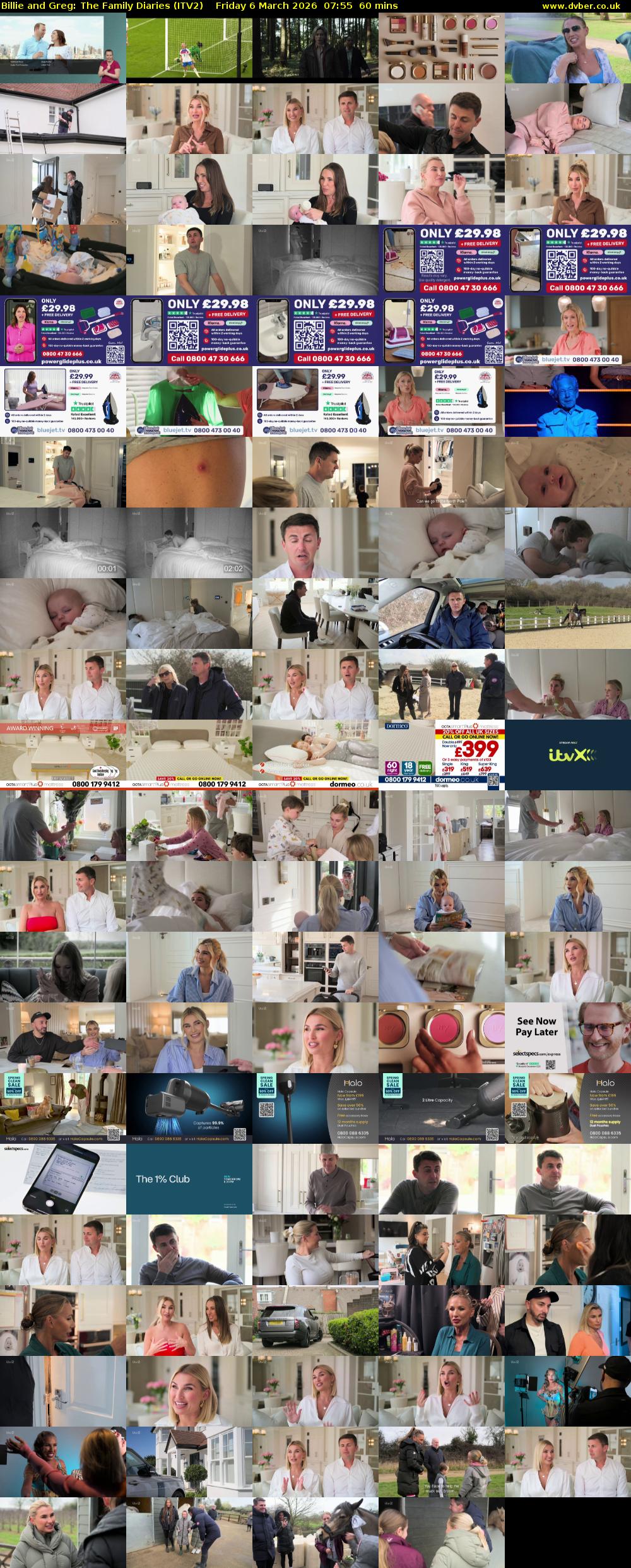 Billie and Greg: The Family Diaries (ITV2) Friday 6 March 2026 07:55 - 08:55