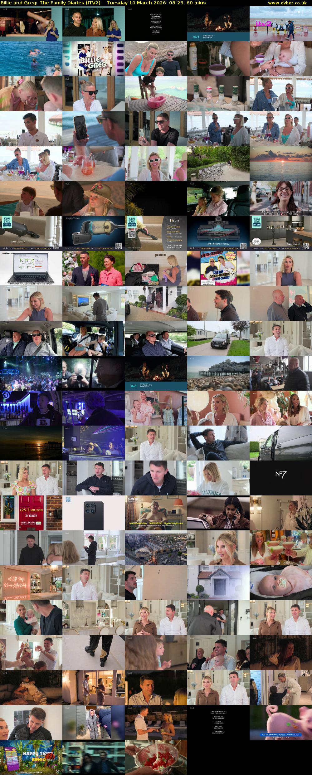 Billie and Greg: The Family Diaries (ITV2) Tuesday 10 March 2026 08:25 - 09:25