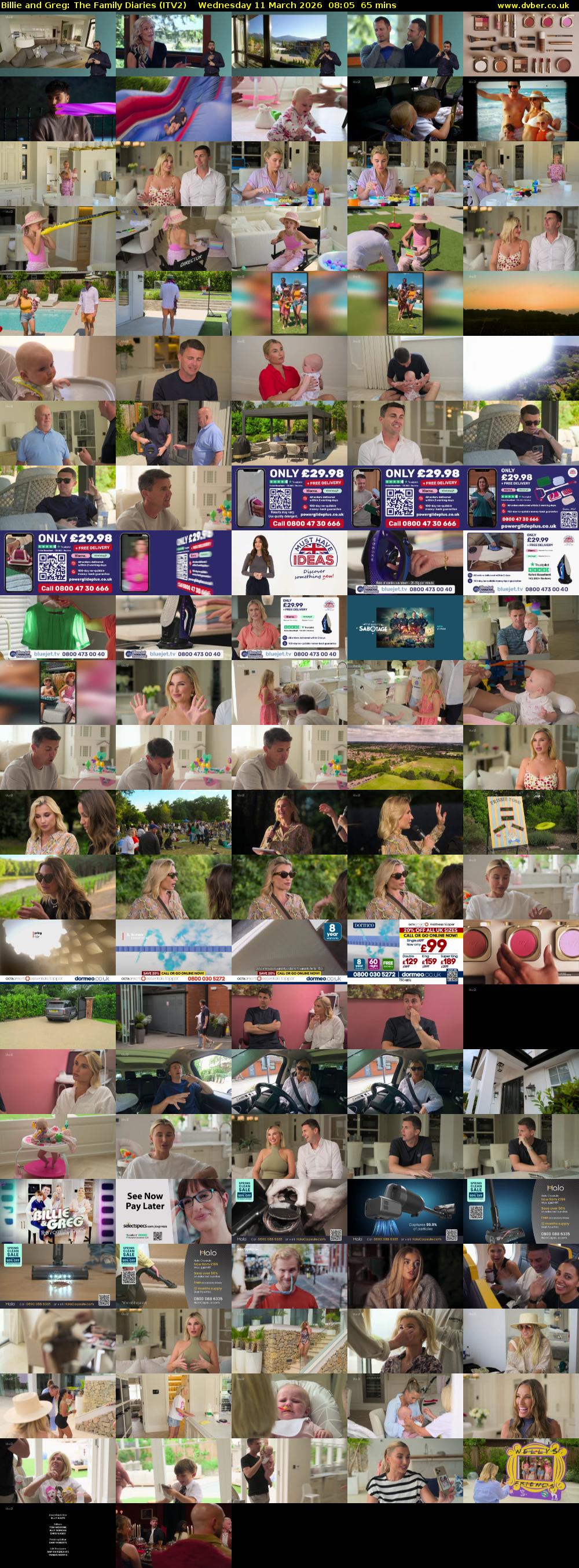 Billie and Greg: The Family Diaries (ITV2) Wednesday 11 March 2026 08:05 - 09:10