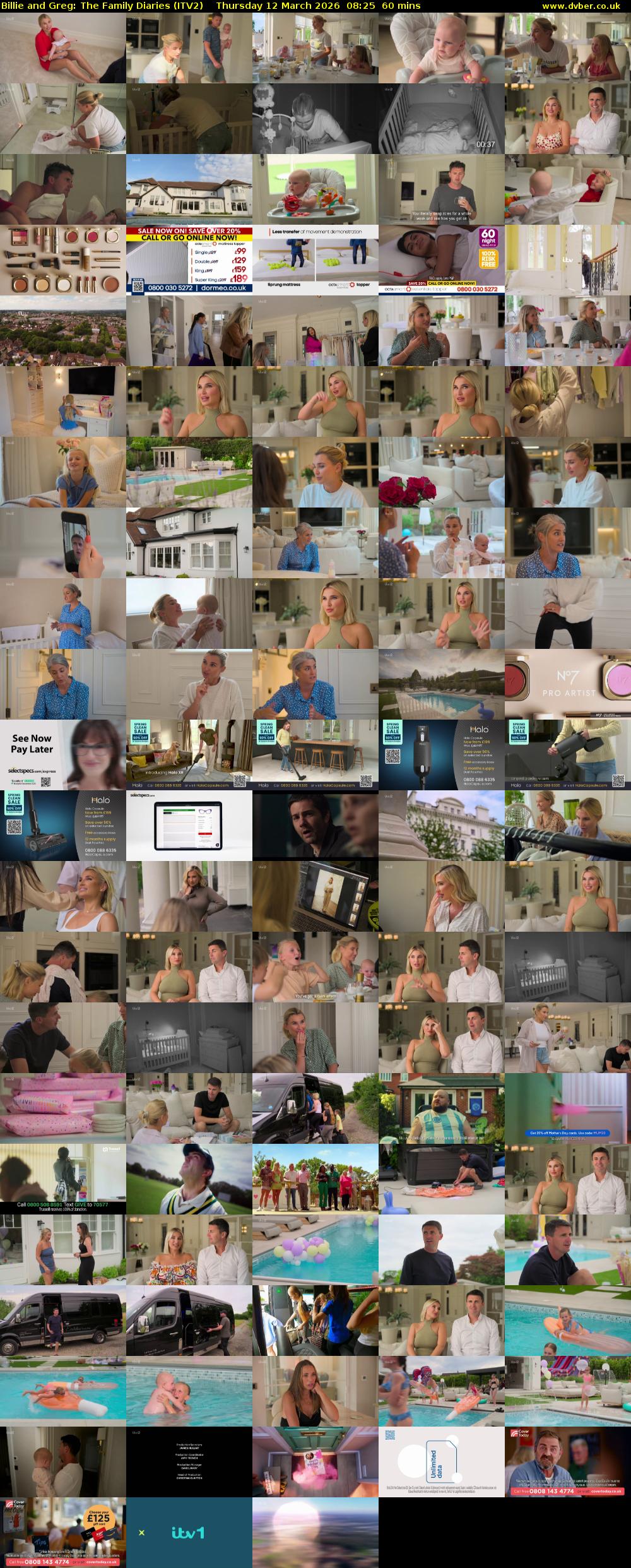 Billie and Greg: The Family Diaries (ITV2) Thursday 12 March 2026 08:25 - 09:25