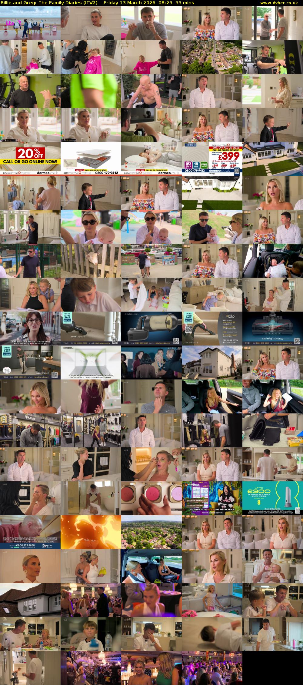 Billie and Greg: The Family Diaries (ITV2) Friday 13 March 2026 08:25 - 09:20